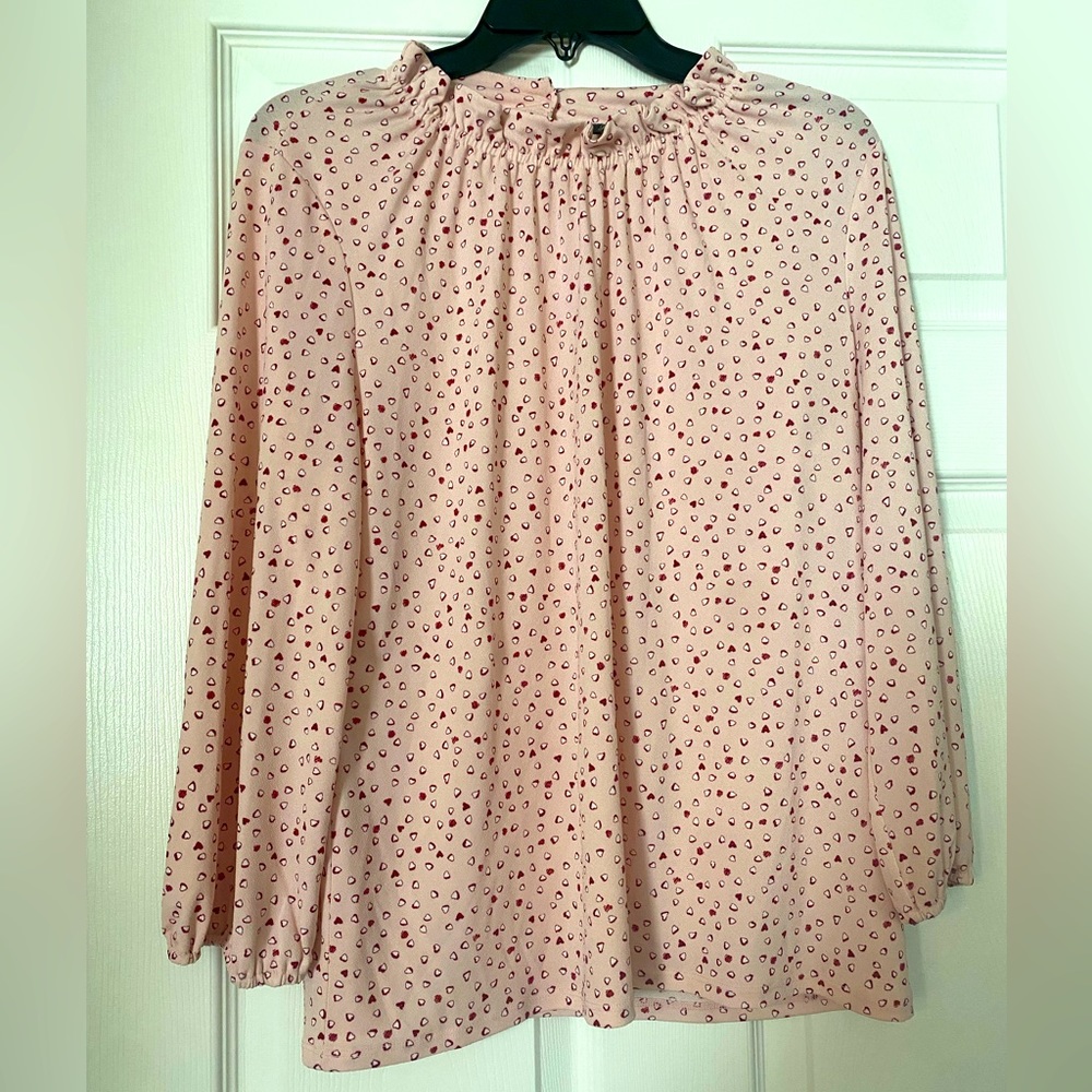 (L) Pink Blouse with heart pattern